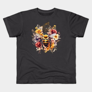 floral honey bee Kids T-Shirt